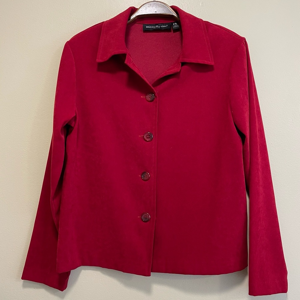 Briggs New York Red Button Front Blazer